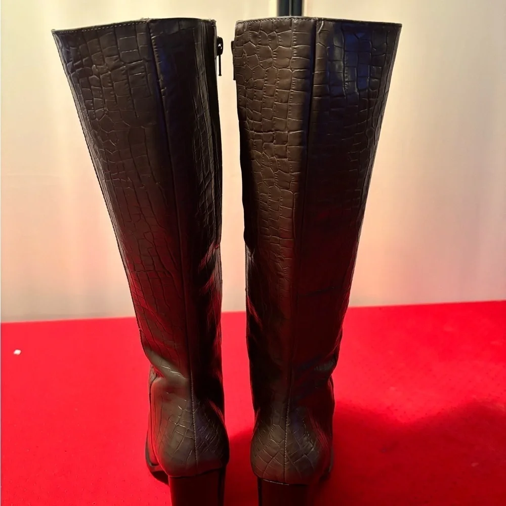 Brown Over the Knee Boots with Stiletto Heel